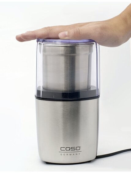 Caso | Electric coffee grinder | 1830 | 200 W W | Lid safety switch | Number of cups 8 pc(s) | Stainless steel 7 Caso | Electric coffee grinder | 1830 | 200 W W | Lid safety switch | Number of cups 8 pc(s) | Stainless steel 7