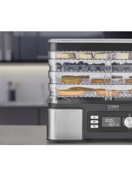 Caso | Food Dehydrator | DH 450 | Power 370-450 W | Number of trays 5 | Temperature control | Integrated timer | Black/Stainless Steel 5