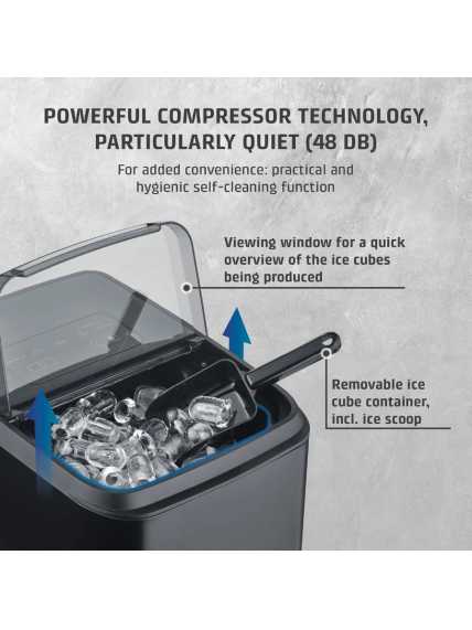 Caso Ice Cube Maker | Clear Ice Advanced | Power 130 W | Capacity 1.5 L | Matt Black 6 Caso Ice Cube Maker | Clear Ice Advanced | Power 130 W | Capacity 1.5 L | Matt Black 6