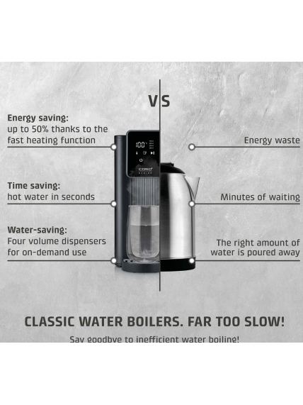 Caso Turbo Hot Water Dispenser | HW 616 | Water Dispenser | 2600 W | 2.5 L | Plastic/Stainless Steel | Black/Stainless Steel 6 Caso Turbo Hot Water Dispenser | HW 616 | Water Dispenser | 2600 W | 2.5 L | Plastic/Stainless Steel | Black/Stainless Steel 6