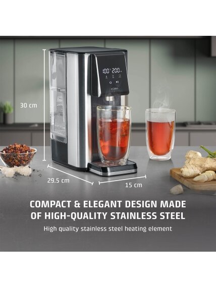 Caso Turbo hot water dispenser | HW 620 | Water Dispenser | 2600 W | 2.5 L | Plastic/Stainless Steel | Black/Stainless Steel 1