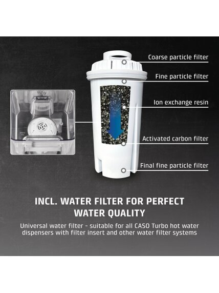 Caso Turbo hot water dispenser | HW 620 | Water Dispenser | 2600 W | 2.5 L | Plastic/Stainless Steel | Black/Stainless Steel 8