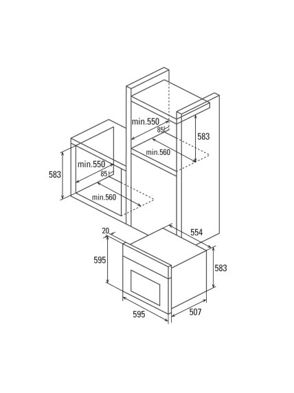 CATA | Oven | MD 6106 X | 60 L | Multifunctional | AquaSmart | Touch control | Height 59.5 cm | Width 59.5 cm | Stainless steel 1 CATA | Oven | MD 6106 X | 60 L | Multifunctional | AquaSmart | Touch control | Height 59.5 cm | Width 59.5 cm | Stainless steel 1