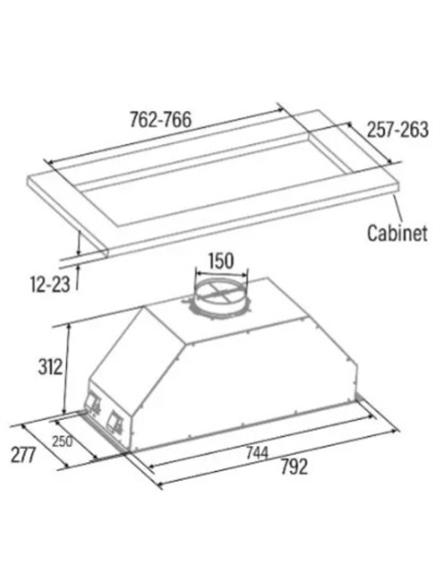 CATA | Hood | GT-PLUS 75 X /M | Canopy | Energy efficiency class C | Width 79.2 cm | 645 m³/h | Mechanical control | EcoLed | Stainless Steel 3