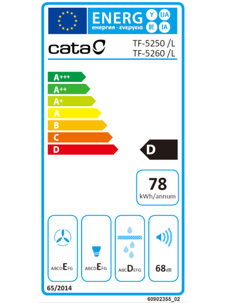 CATA | Hood | TFH 5250 X | Telescopic | Energy efficiency class D | Width 50 cm | 325 m³/h | Slider control | LED | Inox 1