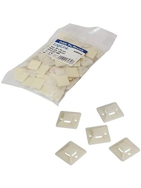 Cable Tie Mounts 20x20 mm | KAB0042 | Self-adhesive, for cable ties 1 Cable Tie Mounts 20x20 mm | KAB0042 | Self-adhesive, for cable ties 1