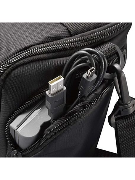 Case Logic | DCB-306 SLR Camera Bag | Black | * Designed to fit an SLR camera with standard zoom lens attached * Internal zippered pocket stores memory cards, filter or lens cloth * Side zippered pockets store an extra battery, cables, lens cap, or small 10 Case Logic | DCB-306 SLR Camera Bag | Black | * Designed to fit an SLR camera with standard zoom lens attached * Internal zippered pocket stores memory cards, filter or lens cloth * Side zippered pockets store an extra battery, cables, lens cap, or small 10