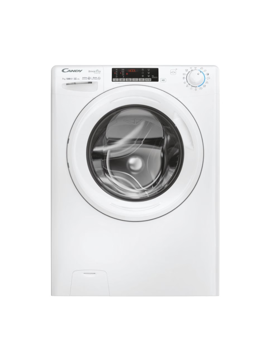 Candy Washing machine | CO4 374TWM6/1-S | Energy efficiency class A | Front loading | Washing capacity 7 kg | 1300 RPM | Depth 45.4 cm | Width 60 cm | Display | 4-digit | Direct drive | Wi-Fi | White 1