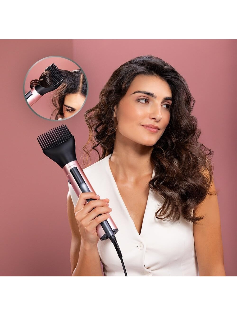 Cecotec Air Brush | CeramicCare 10in1 AirBrush | Ion conditioning | Number of heating levels 3 | 1200 W | Black/Pink 7 Cecotec Air Brush | CeramicCare 10in1 AirBrush | Ion conditioning | Number of heating levels 3 | 1200 W | Black/Pink 7