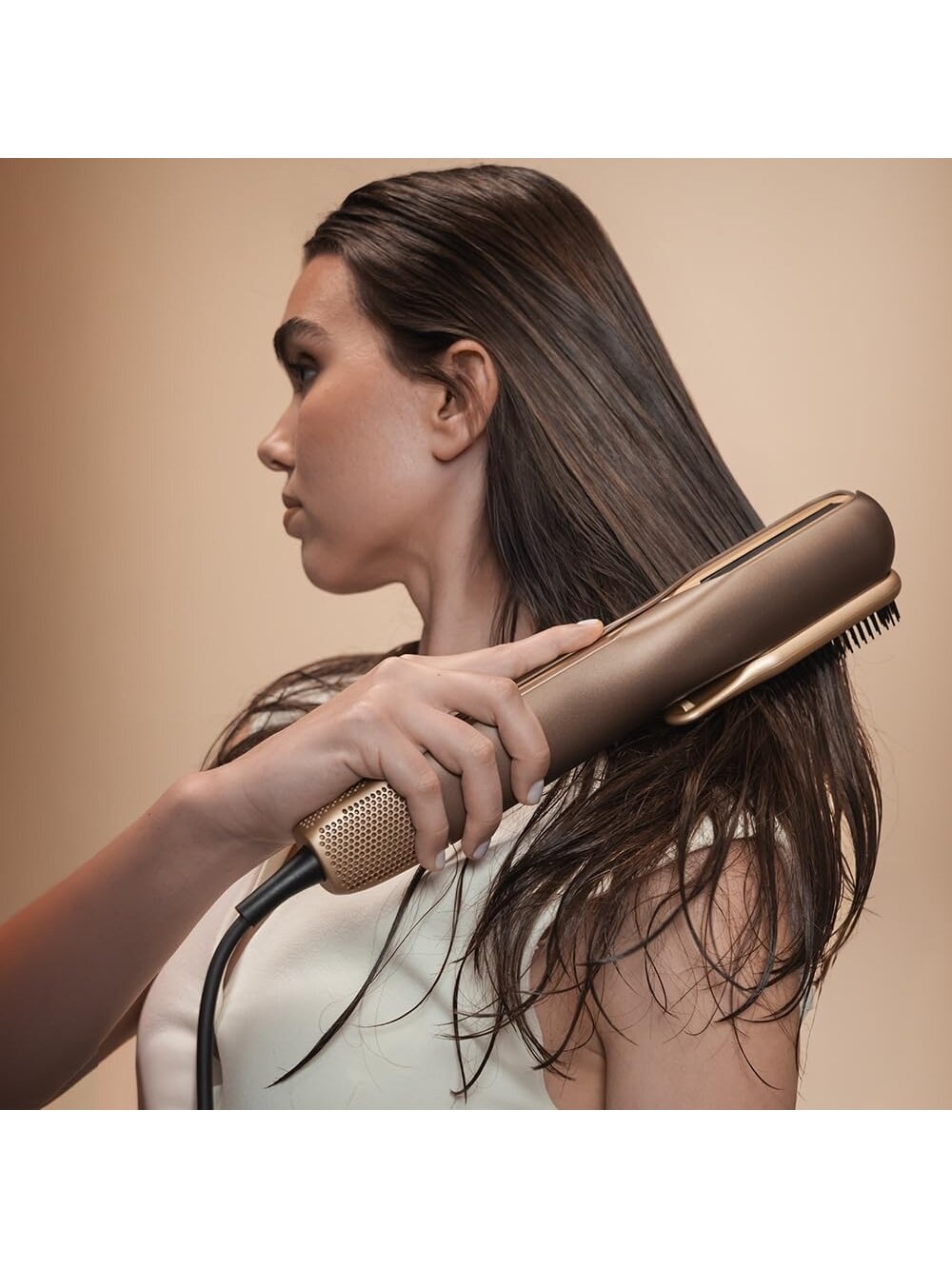 Cecotec Air Straightener | AirLisse 2in1 ForceDry Champagne | Ceramic heating system | Number of heating levels 4 | 1000 W | Beige 2