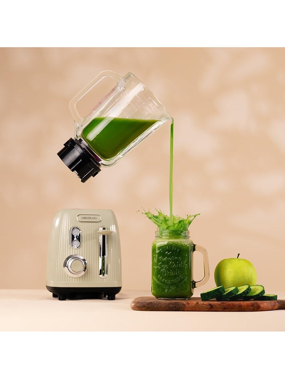 Cecotec Blender | Power Black Titanium RetroGreen | Tabletop | 1200 W | Jar capacity 1.5 L | Jar material Glass | Green 3