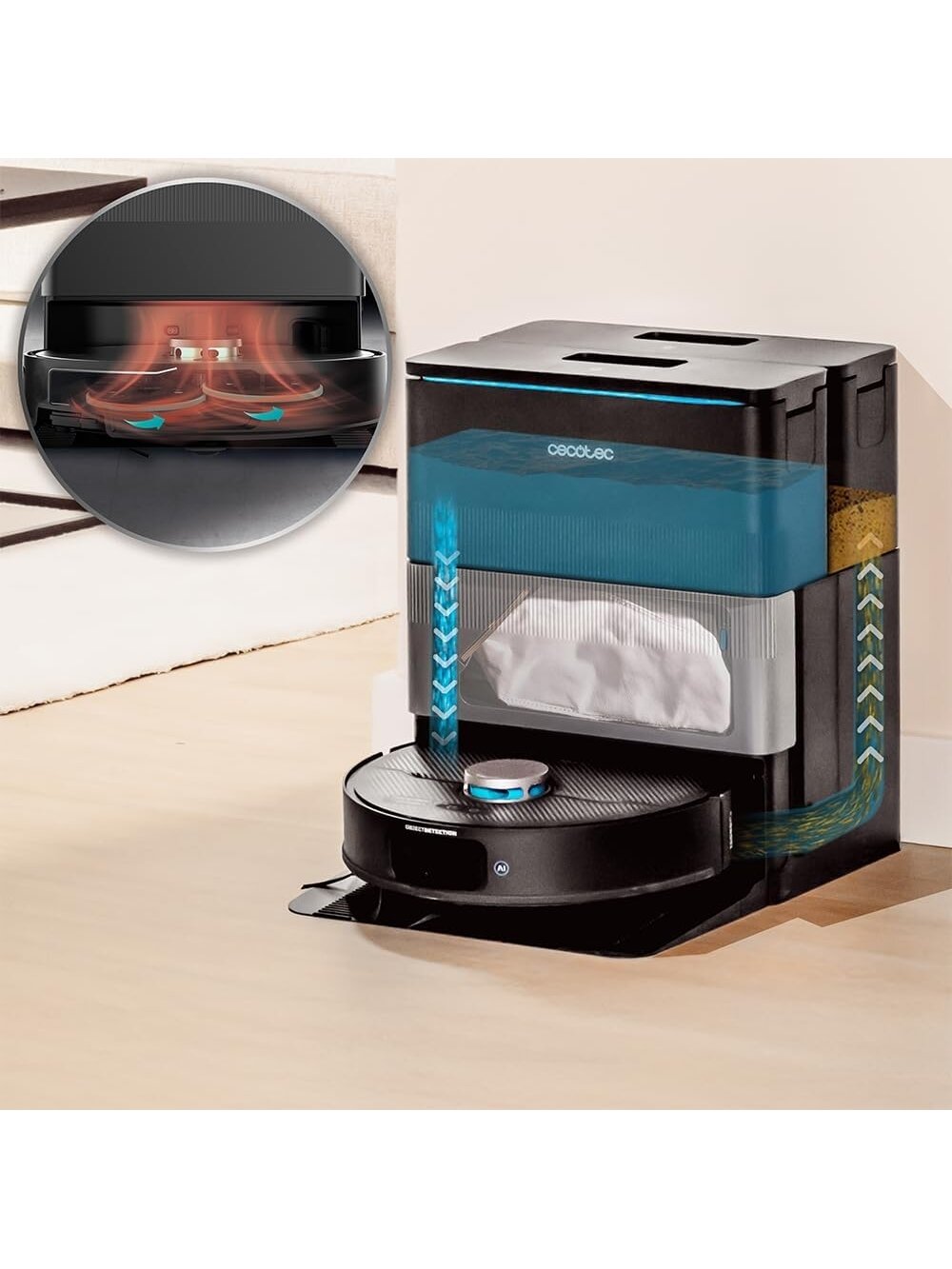 Cecotec Conga X70 | Robot Vacuum Cleaner | Operating time (max) 240 min | Wet&Dry | 5200 mAh | 15000 Pa | Black 5