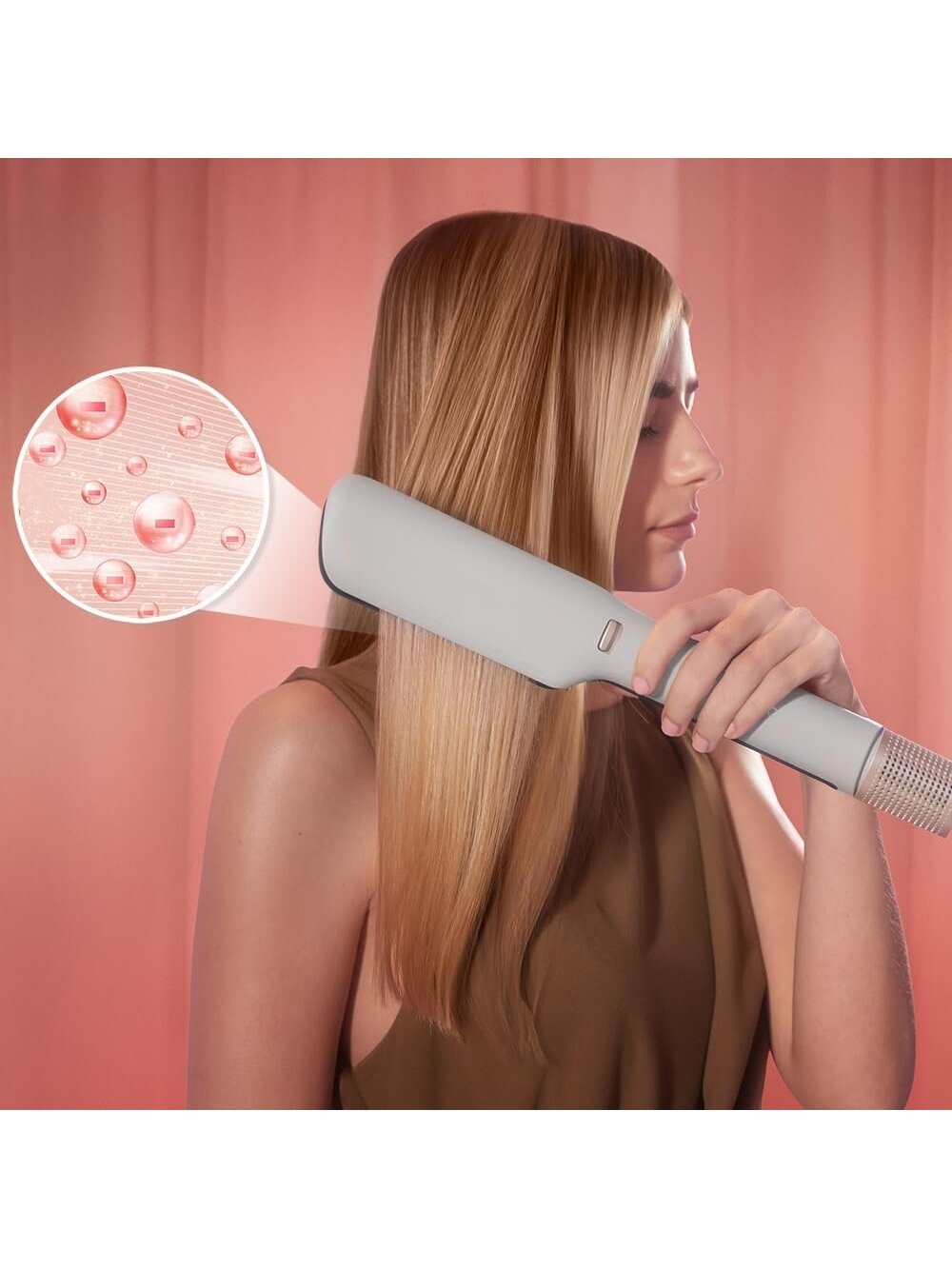 Cecotec Hair Straightener | Air Lisse Champagne | Ceramic heating system | Ionic function | Temperature (max) 230 °C | Temperature (min) 100 °C | Number of heating levels 3 | 1600 W | Champagne 2 Cecotec Hair Straightener | Air Lisse Champagne | Ceramic heating system | Ionic function | Temperature (max) 230 °C | Temperature (min) 100 °C | Number of heating levels 3 | 1600 W | Champagne 2