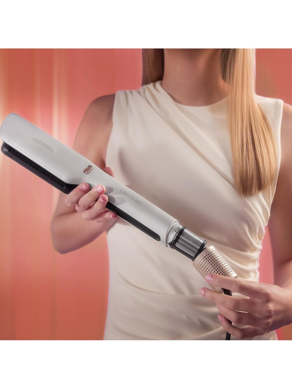 Cecotec Hair Straightener | Air Lisse Champagne | Ceramic heating system | Ionic function | Temperature (max) 230 °C | Temperature (min) 100 °C | Number of heating levels 3 | 1600 W | Champagne 3 Cecotec Hair Straightener | Air Lisse Champagne | Ceramic heating system | Ionic function | Temperature (max) 230 °C | Temperature (min) 100 °C | Number of heating levels 3 | 1600 W | Champagne 3