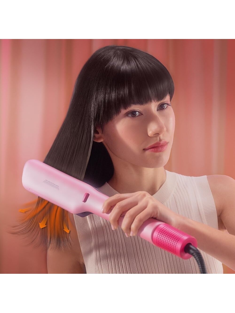 Cecotec Hair Straightener | Air Lisse Champagne | Ceramic heating system | Ionic function | Temperature (max) 230 °C | Temperature (min) 100 °C | Number of heating levels 3 | 1600 W | Champagne 5