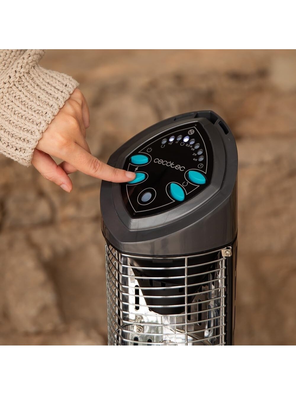 Cecotec ReadyWarm 1000 Power Tower | Halogen Heater | 1000 W | Number of power levels 2 | Black | IP55 3