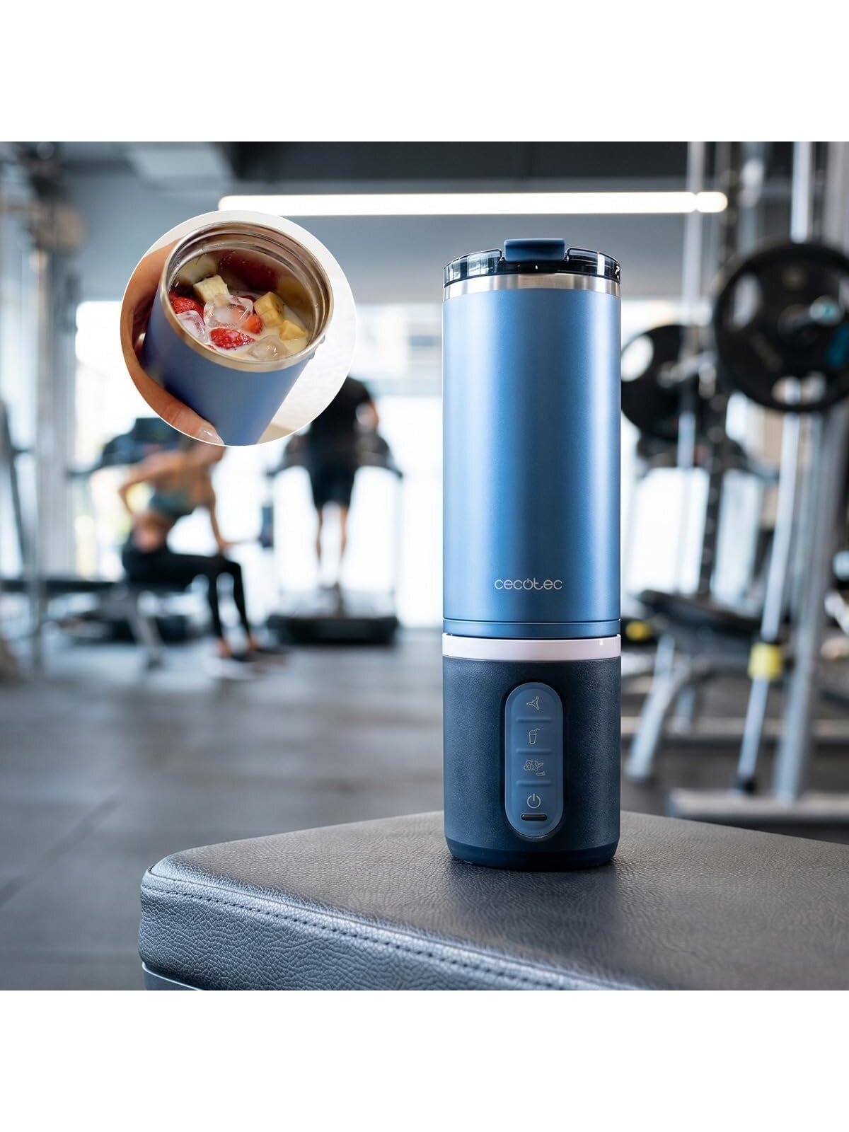 Cecotec Blender | Power Titanium Shake2Go | Portable | 180 W | Jar material BPA-free | Jar capacity 0.6 L | Dark Steel 3 Cecotec Blender | Power Titanium Shake2Go | Portable | 180 W | Jar material BPA-free | Jar capacity 0.6 L | Dark Steel 3