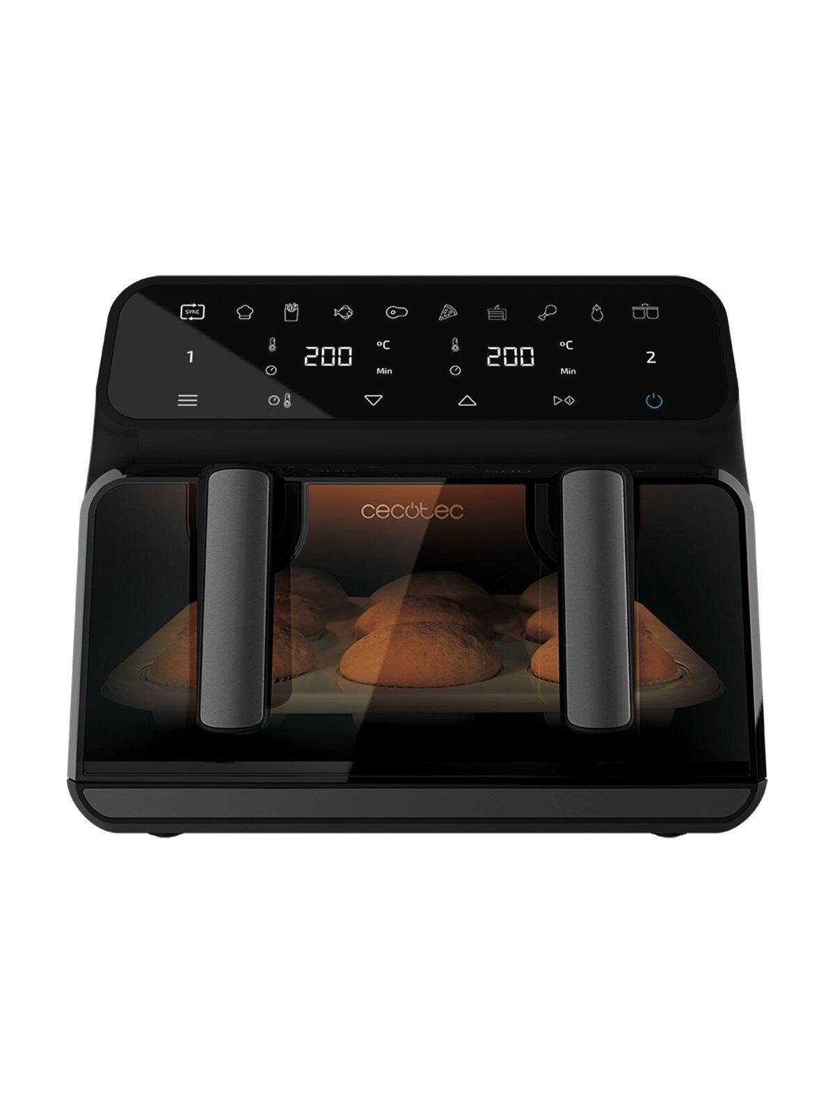 Cecotec Double hot air fryer | Cecofry Advance 9000 Window | Power 2200 W | Capacity 9 L | Black