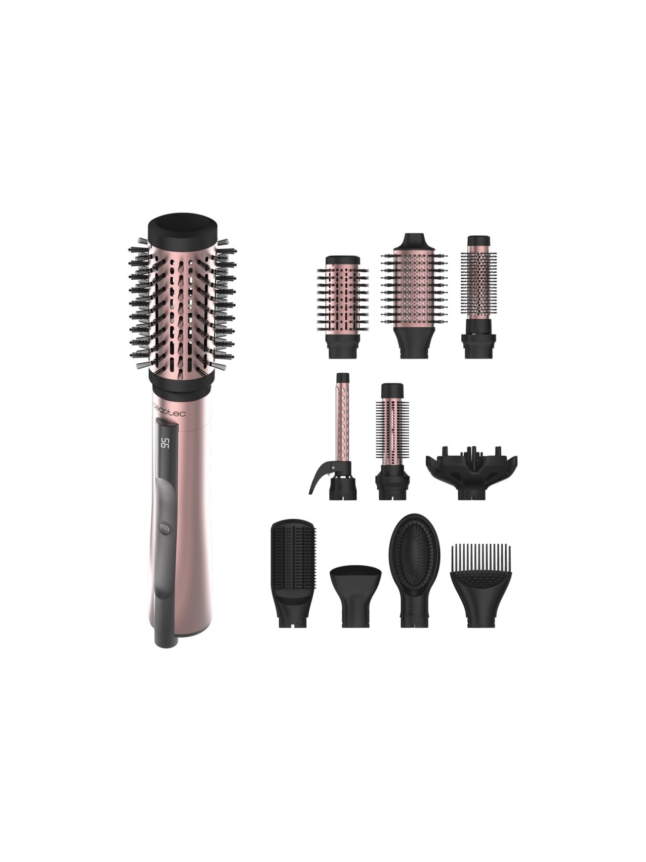 Cecotec Air Brush | CeramicCare 10in1 AirBrush | Ion conditioning | Number of heating levels 3 | 1200 W | Black/Pink Cecotec Air Brush | CeramicCare 10in1 AirBrush | Ion conditioning | Number of heating levels 3 | 1200 W | Black/Pink