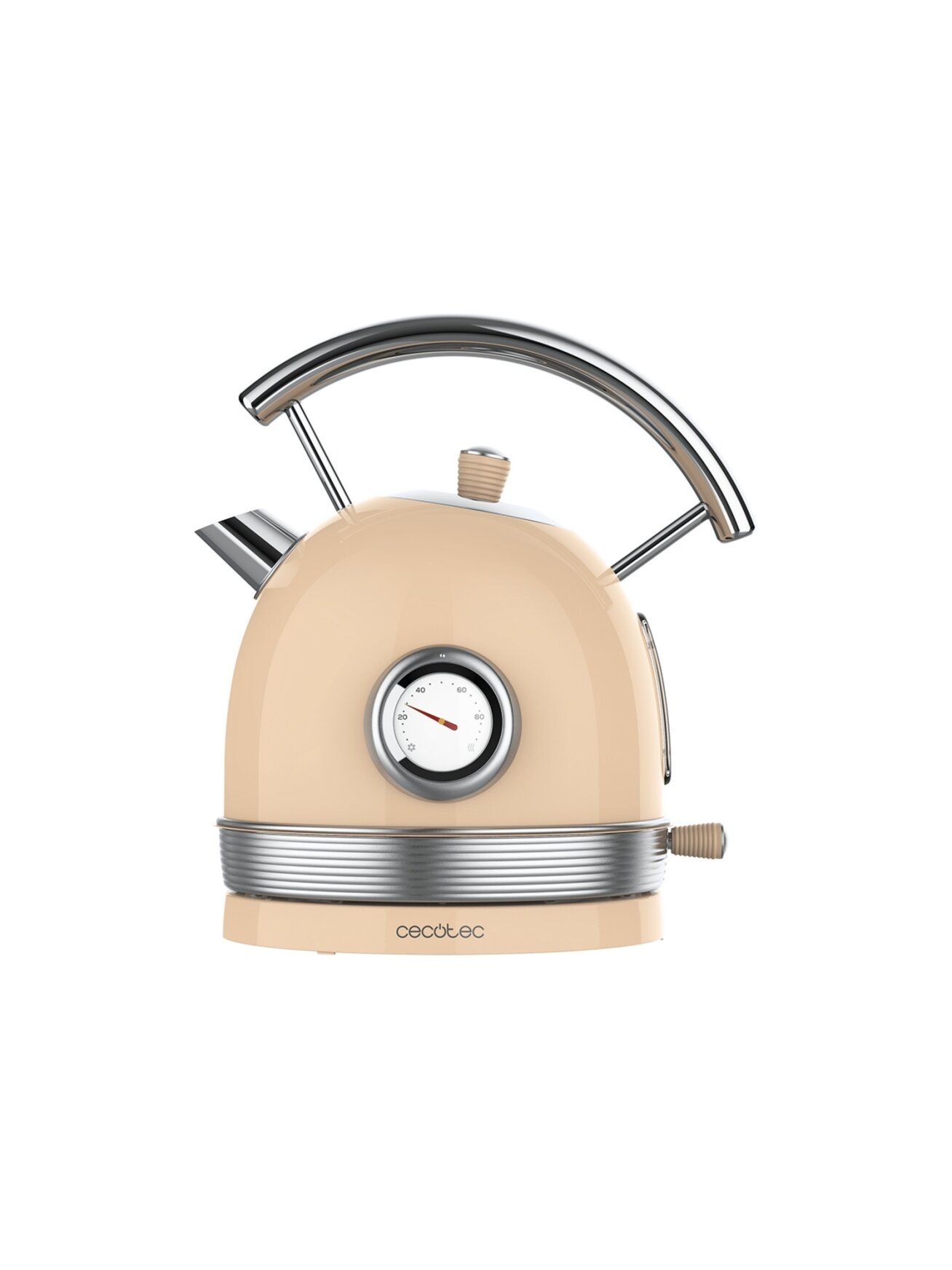 Cecotec Kettle | ThermoSense 420 Vintage | 2200 W | Electric | 1.8 L | Stainless steel | 360° rotational base | Light Beige