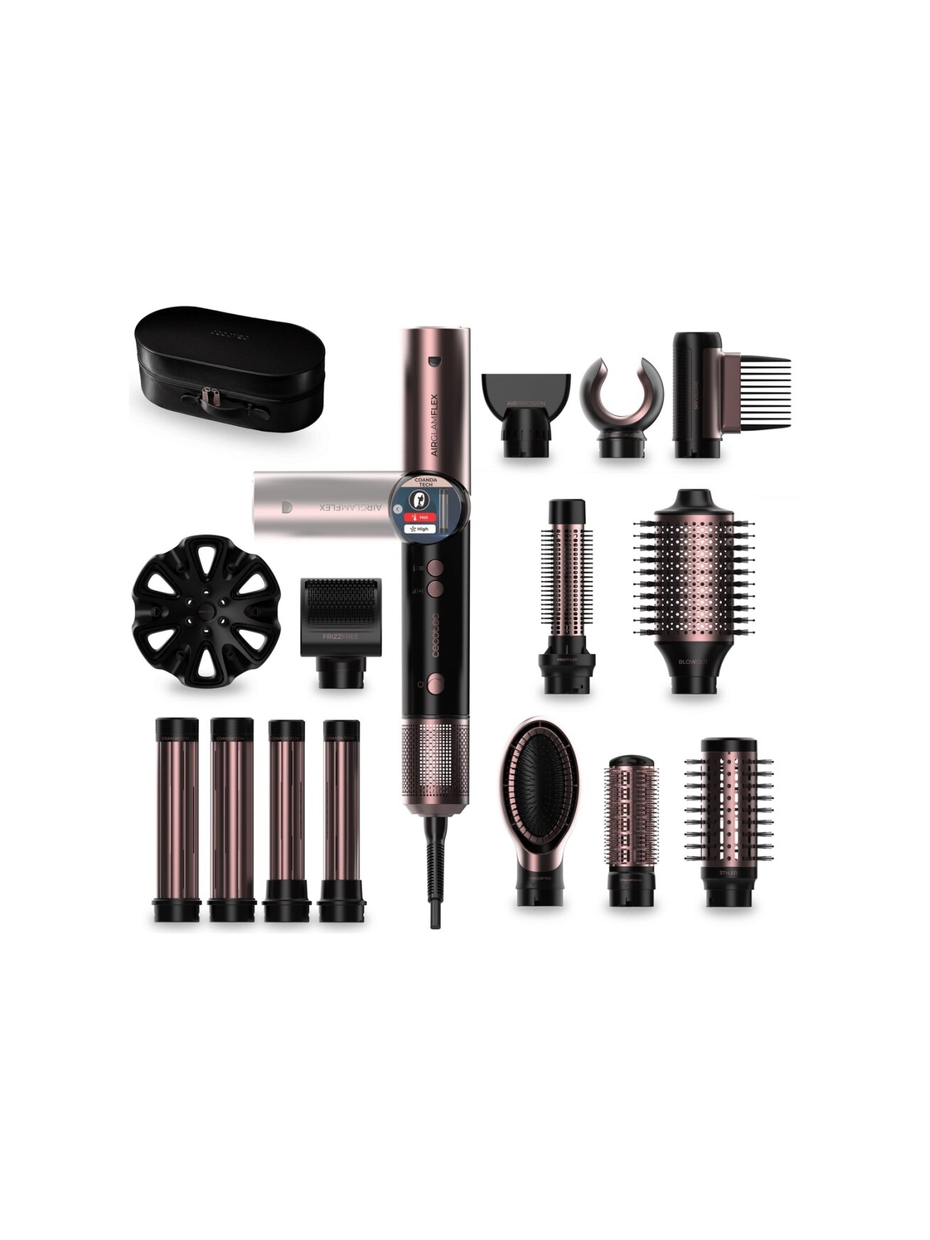 Cecotec Styling Brush | AirGlam 14in1 Flex Black | Ion conditioning | Barrel diameter 32 mm/35 mm | 1400 W | Black Cecotec Styling Brush | AirGlam 14in1 Flex Black | Ion conditioning | Barrel diameter 32 mm/35 mm | 1400 W | Black