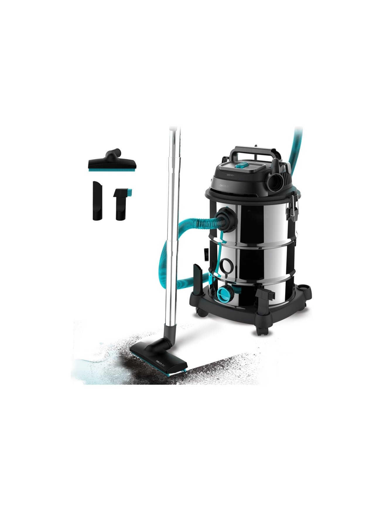 Cecotec Vacuum cleaner | Conga Rockstar Wet & Dry Steel Max Pro | Corded operating | 1600 W | 220-240 V | Silver/Black Cecotec Vacuum cleaner | Conga Rockstar Wet & Dry Steel Max Pro | Corded operating | 1600 W | 220-240 V | Silver/Black