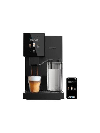 Cecotec Coffee Maker | Cremmaet Compactccino Connected | Pump pressure 19 bar | Built-in milk frother | Super-automatic | Black