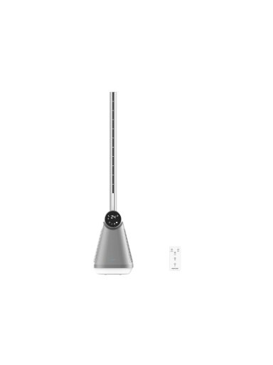 Cecotec EnergySilence 9890 Skyline Bladeless | Tower Fan | Stand Fan | 50 W | Diameter 23 cm | Number of speeds 3 | Oscillation | Timer | Remote control | Grey/White