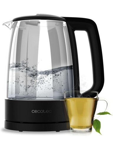 Cecotec Kettle | ThermoSense 320 Clear | 2200 W | Electric | 1.7 L | Glass | 360° rotational base | Black/Transparent Cecotec Kettle | ThermoSense 320 Clear | 2200 W | Electric | 1.7 L | Glass | 360° rotational base | Black/Transparent