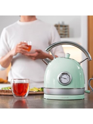 Cecotec Kettle | ThermoSense 420 Vintage | 2200 W | Electric | 1.8 L | Stainless steel | 360° rotational base | Light Green Cecotec Kettle | ThermoSense 420 Vintage | 2200 W | Electric | 1.8 L | Stainless steel | 360° rotational base | Light Green