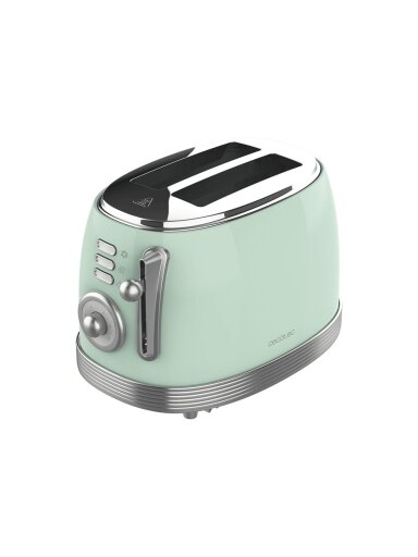 Cecotec Toaster | Toast&Taste 800 Vintage | Power 850 W | Number of slots 2 | Housing material Stainless steel | Light Green Cecotec Toaster | Toast&Taste 800 Vintage | Power 850 W | Number of slots 2 | Housing material Stainless steel | Light Green