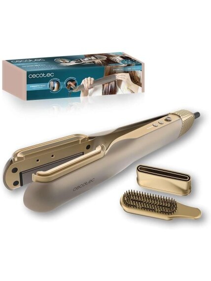 Cecotec Air Straightener | AirLisse 2in1 ForceDry Champagne | Ceramic heating system | Number of heating levels 4 | 1000 W | Beige