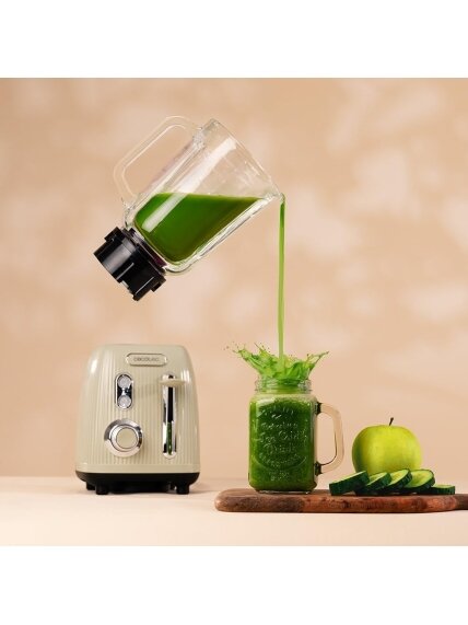 Cecotec Blender | Power Black Titanium RetroGreen | Tabletop | 1200 W | Jar capacity 1.5 L | Jar material Glass | Green 3