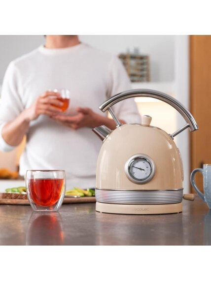 Cecotec Kettle | ThermoSense 420 Vintage | 2200 W | Electric | 1.8 L | Stainless steel | 360° rotational base | Light Beige 2 Cecotec Kettle | ThermoSense 420 Vintage | 2200 W | Electric | 1.8 L | Stainless steel | 360° rotational base | Light Beige 2