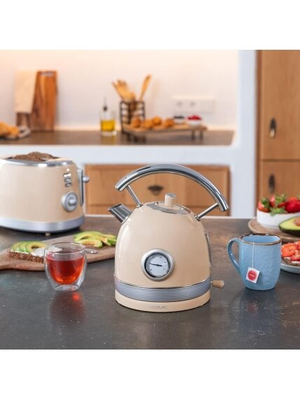 Cecotec Kettle | ThermoSense 420 Vintage | 2200 W | Electric | 1.8 L | Stainless steel | 360° rotational base | Light Beige 4