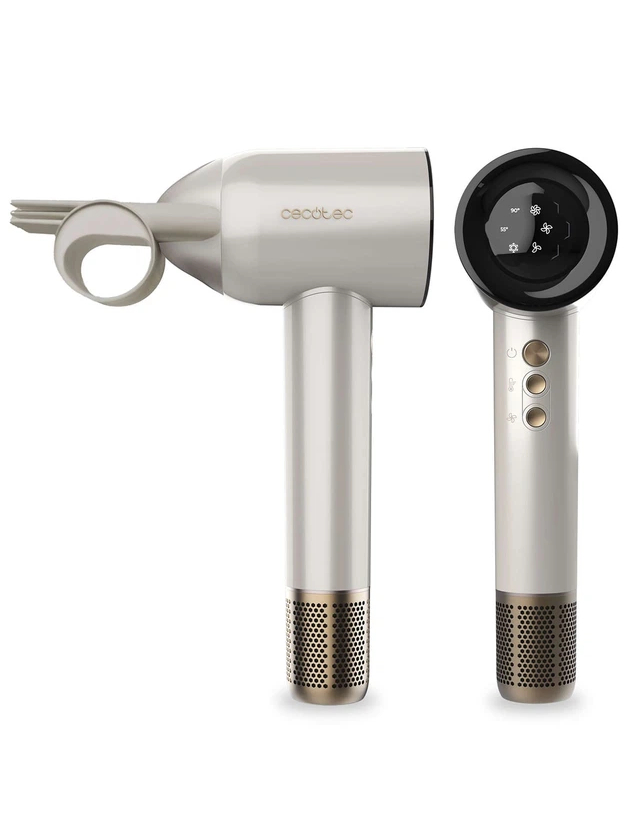 Cecotec Hair dryer | DryGlam Waves Champagne | 1600 W | Number of temperature settings 3 | Ionic function | Champagne | Diffuser nozzle 1 Cecotec Hair dryer | DryGlam Waves Champagne | 1600 W | Number of temperature settings 3 | Ionic function | Champagne | Diffuser nozzle 1
