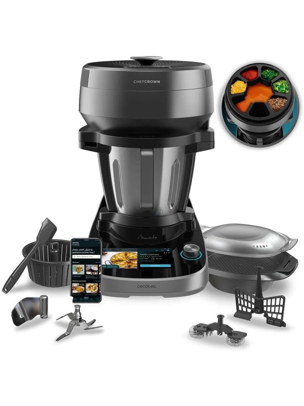 Cecotec Mambo CooKing Victory | Multifunctional Robot | 1700 W | Number of speeds 19 | Bowl capacity 4.5 L | Black/Grey 2