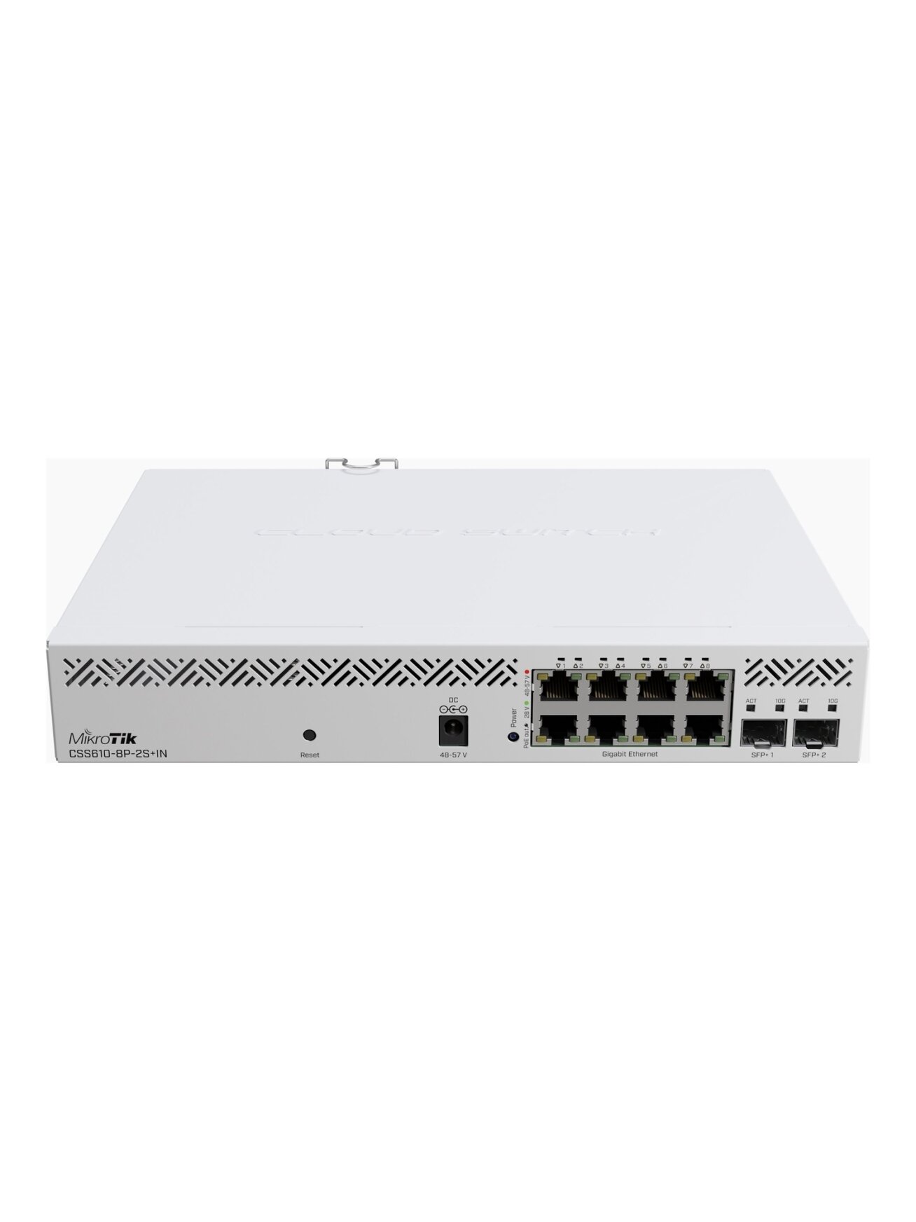 Cloud Router Switch | CSS610-8P-2S+IN | No Wi-Fi | 10/100/1000 Mbit/s | Ethernet LAN (RJ-45) ports 8 | Mesh Support No | MU-MiMO No | No mobile broadband Cloud Router Switch | CSS610-8P-2S+IN | No Wi-Fi | 10/100/1000 Mbit/s | Ethernet LAN (RJ-45) ports 8 | Mesh Support No | MU-MiMO No | No mobile broadband