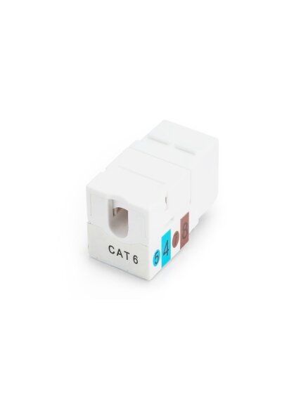 Class E CAT 6 Keystone Jack | DN-93601 | Unshielded RJ45 to LSA | Cable installation via LSA strips, color coded according to EIA/TIA 568 A & B; The Cat 6 keystone module supports transmission speeds of up to 1 GBit/s & 250 MHz in connection with cat 6 or 1 Class E CAT 6 Keystone Jack | DN-93601 | Unshielded RJ45 to LSA | Cable installation via LSA strips, color coded according to EIA/TIA 568 A & B; The Cat 6 keystone module supports transmission speeds of up to 1 GBit/s & 250 MHz in connection with cat 6 or 1