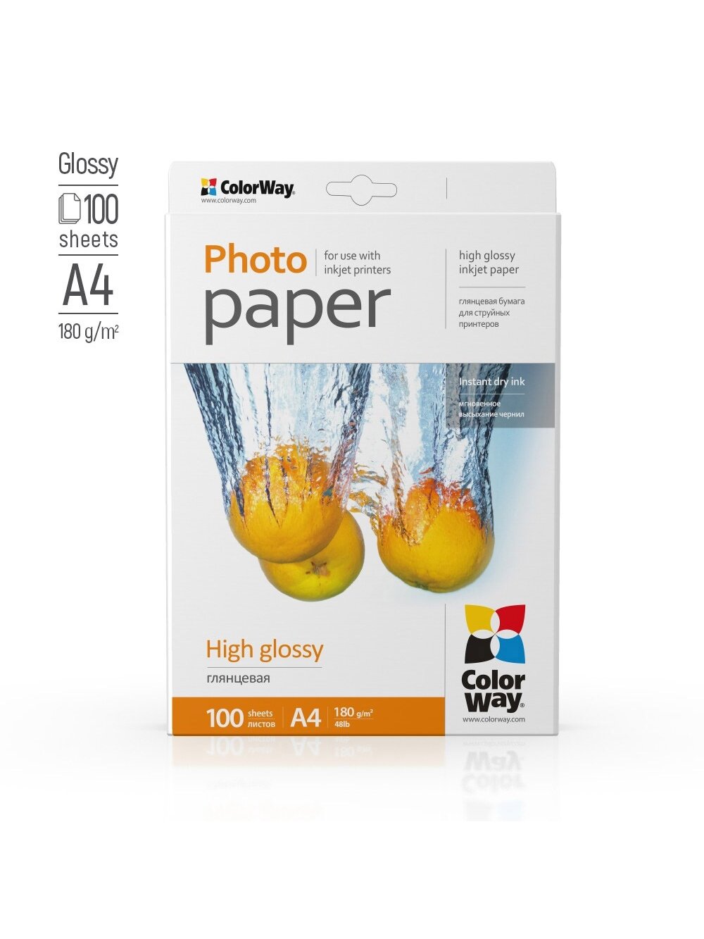 ColorWay Photo Paper, 100 sheets | High Glossy | 180 g/m² | A4 1