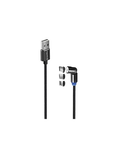 ColorWay Cable 3in1 (Lightning+MicroUSB+Type-C) Magnetic Rotation 540° 2.4А, 1m | CW-CBUU037-BK ColorWay Cable 3in1 (Lightning+MicroUSB+Type-C) Magnetic Rotation 540° 2.4А, 1m | CW-CBUU037-BK