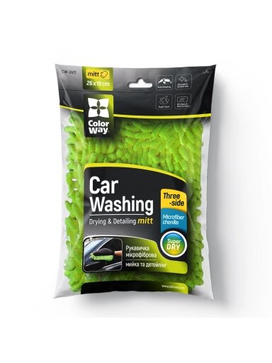ColorWay | CW-2417 | Microfiber car wash and polish glove, double-sided