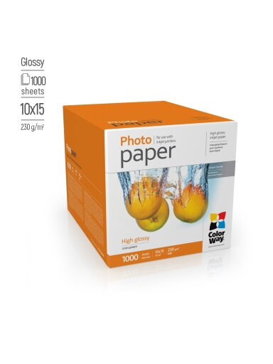 ColorWay Photo Paper, 1000 sheets | High Glossy | 230 g/m² | 10x15