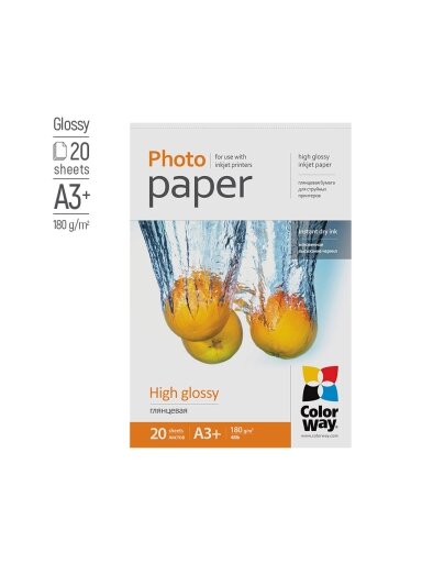 ColorWay Photo Paper, 20 sheets | High Glossy | 180 g/m² | A3+