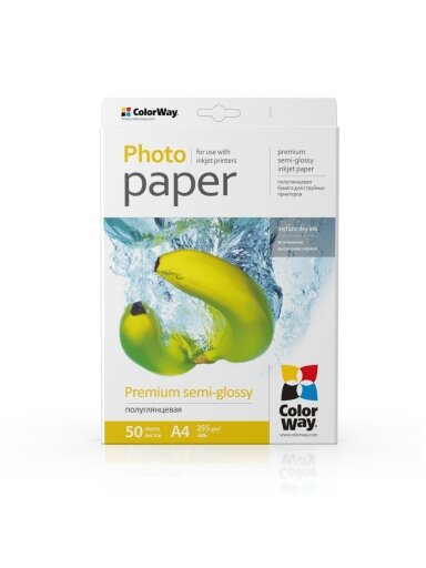 ColorWay Photo Paper, 50 sheets | Premium Semi-Glossy | 255 g/m² | A4