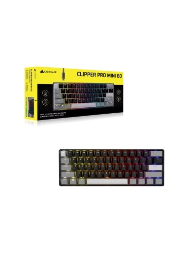 CORSAIR CLIPPER PRO MINI 60 Hall Effect Gaming Keyboard, Backlit RGB LED, CORSAIR MGX Core, Black PBT DS Keycaps | Corsair CORSAIR CLIPPER PRO MINI 60 Hall Effect Gaming Keyboard, Backlit RGB LED, CORSAIR MGX Core, Black PBT DS Keycaps | Corsair