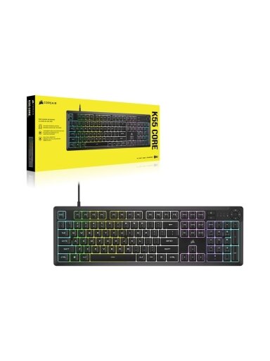 Corsair K55 CORE RGB | Gaming keyboard | Wired | NA | Black