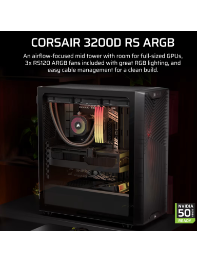 Corsair PC Case | 3200D RS ARGB | Smoke | Mid-Tower Corsair PC Case | 3200D RS ARGB | Smoke | Mid-Tower