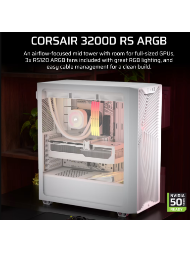 Corsair PC Case | 3200D RS ARGB | White | Mid-Tower Corsair PC Case | 3200D RS ARGB | White | Mid-Tower