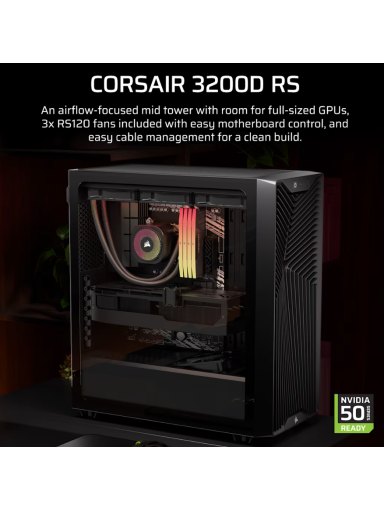 Corsair PC Case | 3200D RS | Black | Mid-Tower Corsair PC Case | 3200D RS | Black | Mid-Tower